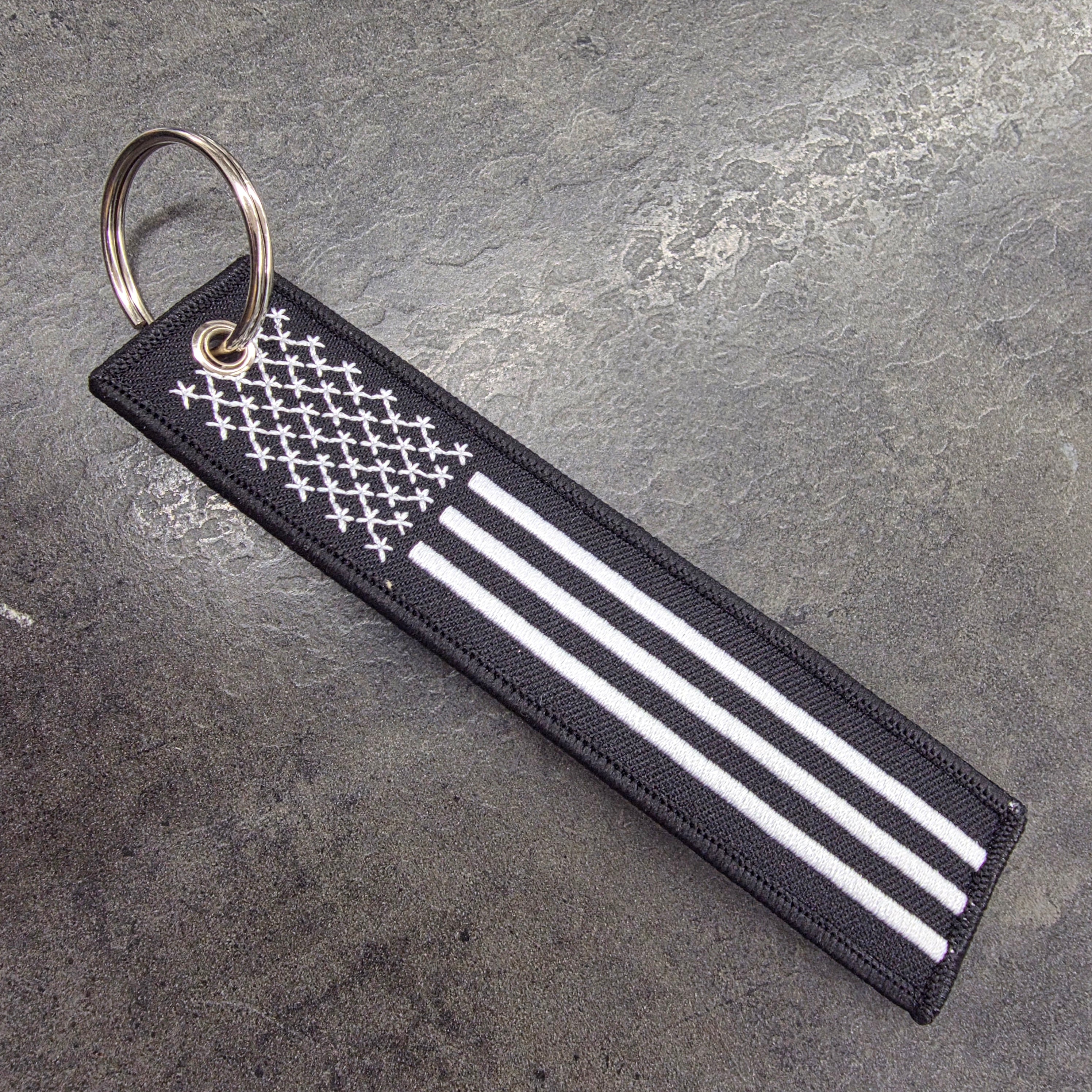 AMERICAN FLAG KEYCHAIN...BLACK AND WHITE