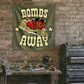 BOMBS AWAY Military Green Background