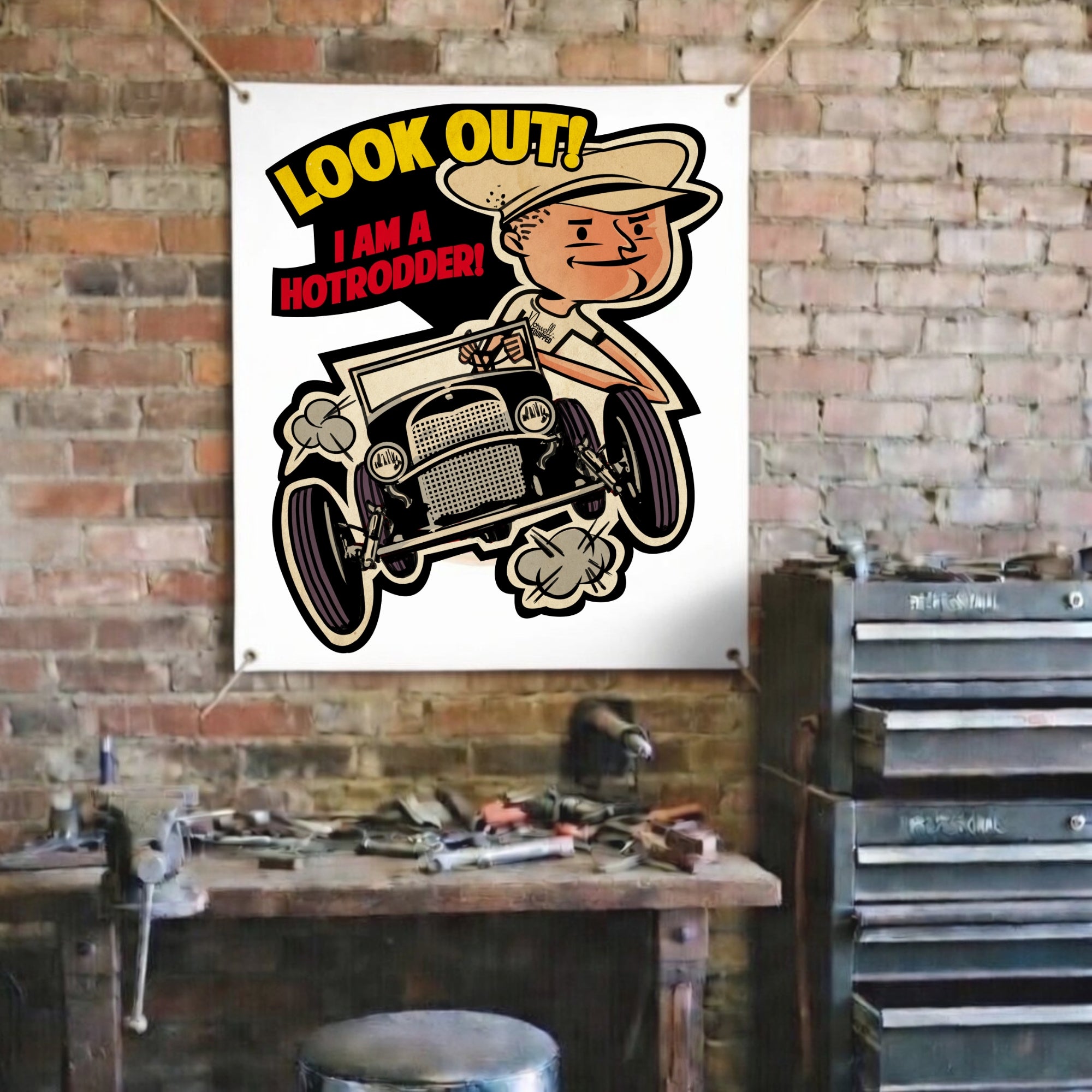 STOKER - Look out! I Am a Hotrodder! Banner