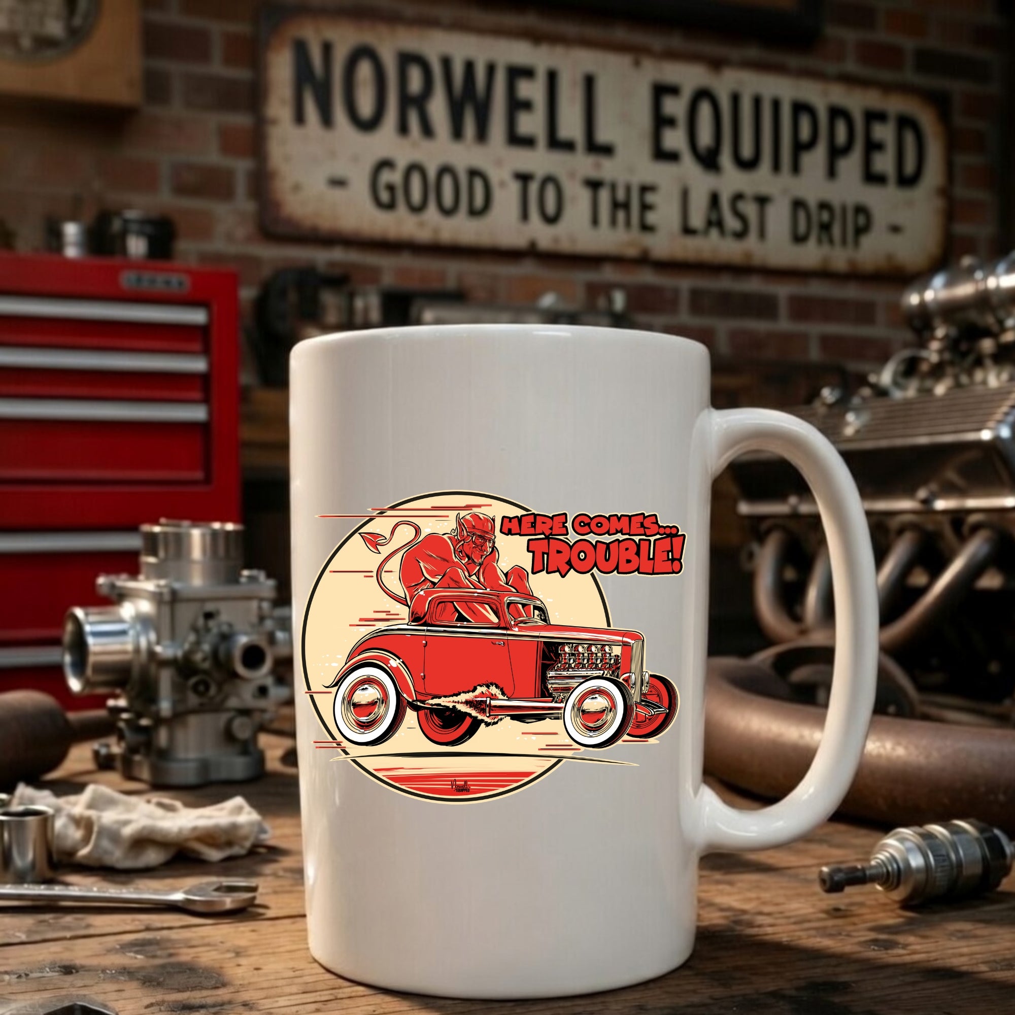 Here Comes Trouble Coffee Cup